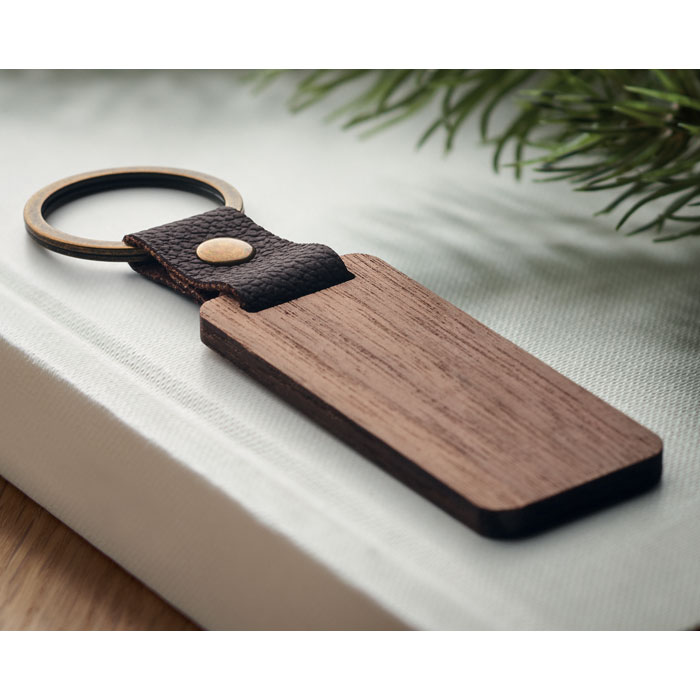 Porte-Clé en Bois d'Acacia à graver avec prénom