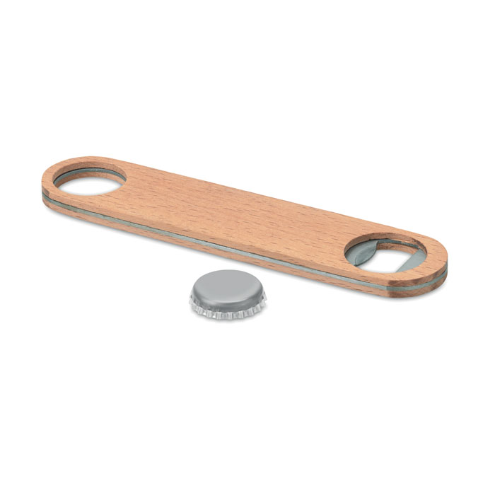 Flesopener Roestvrij – met Houten Handvat