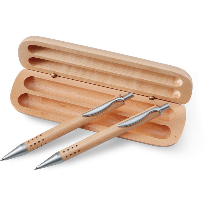 Luxe Houten Schrijfset (balpen + vulpotlood) graveren met naam