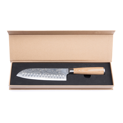 Santoku-Messer (VG10, 67 Lagen) mit Pakkaholz mit Namen gravieren