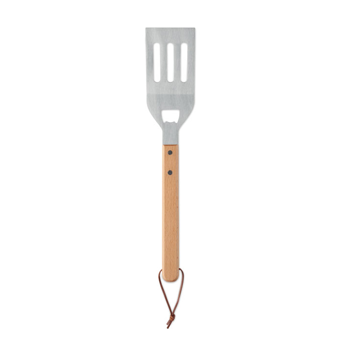Grillspachtel aus Edelstahl mit Buchenholzgriff