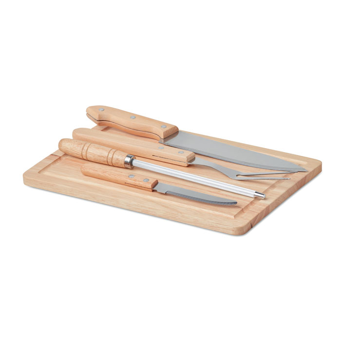 BBQ Gereedschapsset met Houten Snijplank