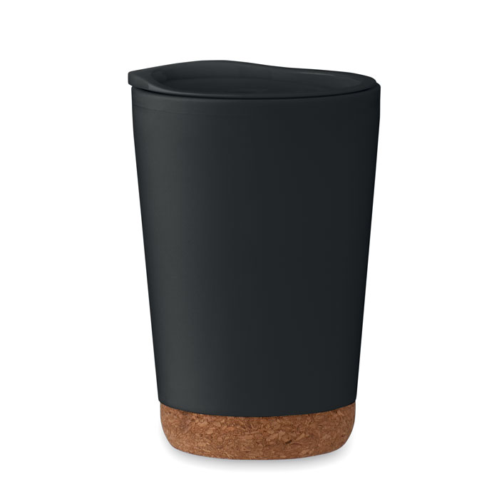 Dubbelwandige Beker 300ml met Kurk Basis