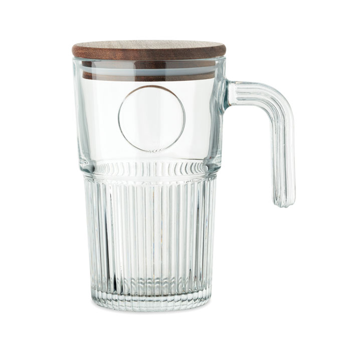 Glazen Mok 450ml met Kurk Deksel