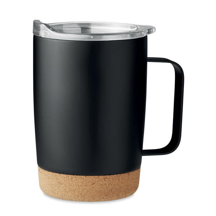Dubbelwandige RVS Beker 300ml met Kurk Basis