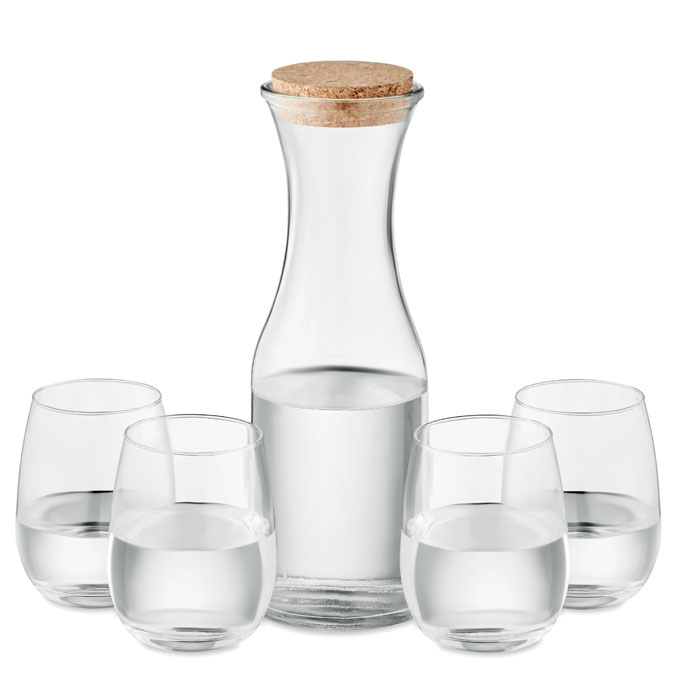 Drankenset van Gerecycled Glas – Karaf + 4 Glazen