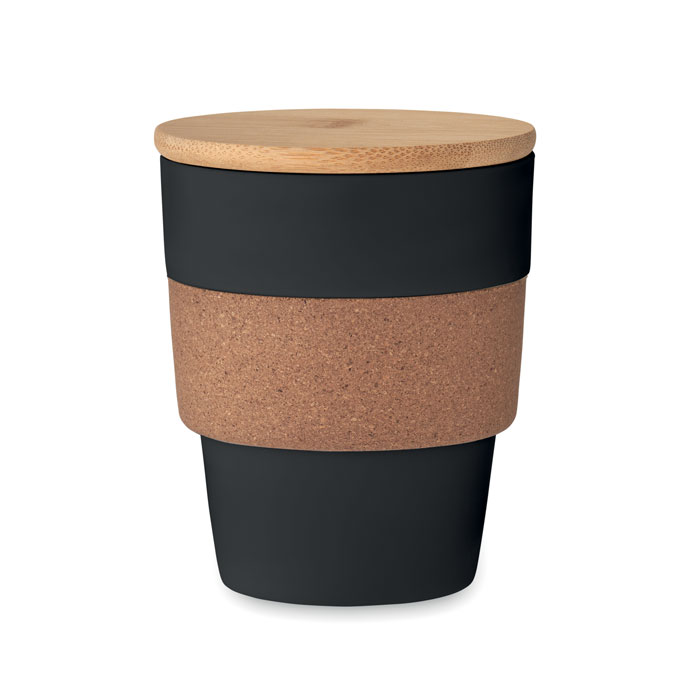 Beker 300ml met Bamboe Deksel