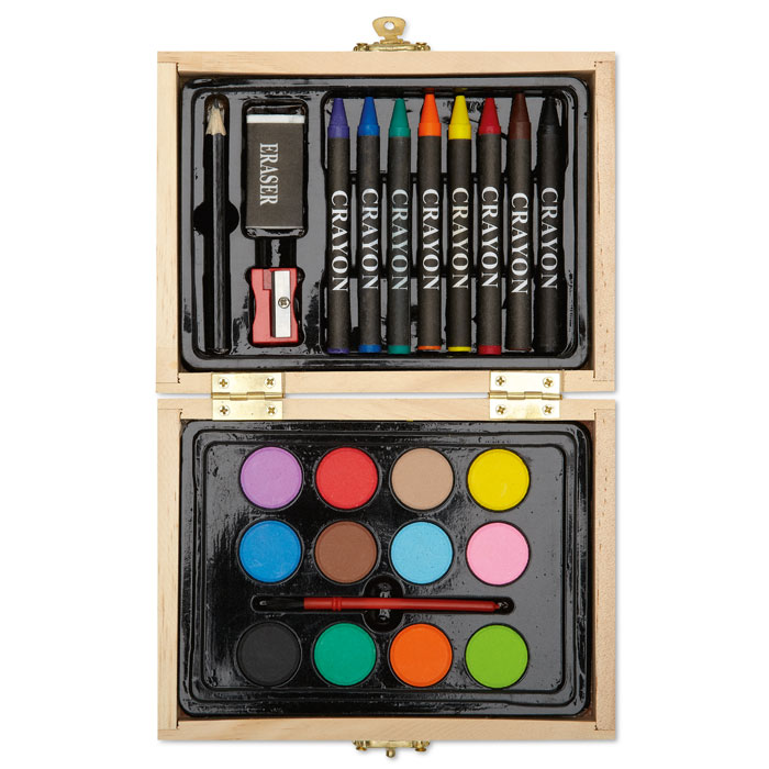 Mini-kit d'artiste en bois à graver avec prénom
