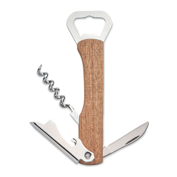 Akazienholz Flaschenöffner 3-in-1 mit Namensgravur