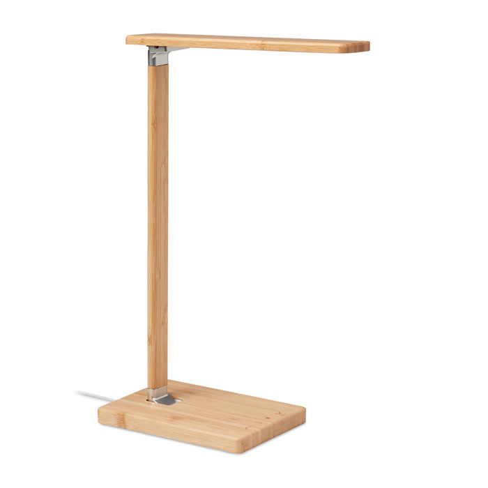 Lampe de Bureau en Bambou avec Chargeur Sans Fil à graver avec prénom