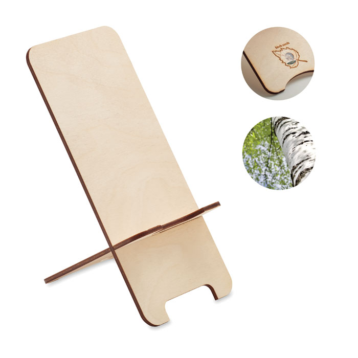 Support téléphone en bois de pin à graver avec prénom