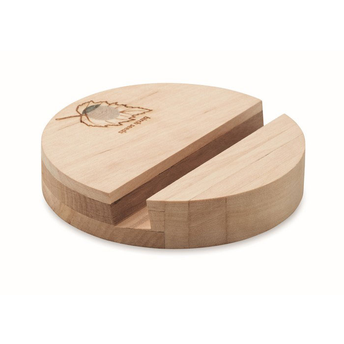 Support Téléphone en Bois avec Graines à graver avec prénom