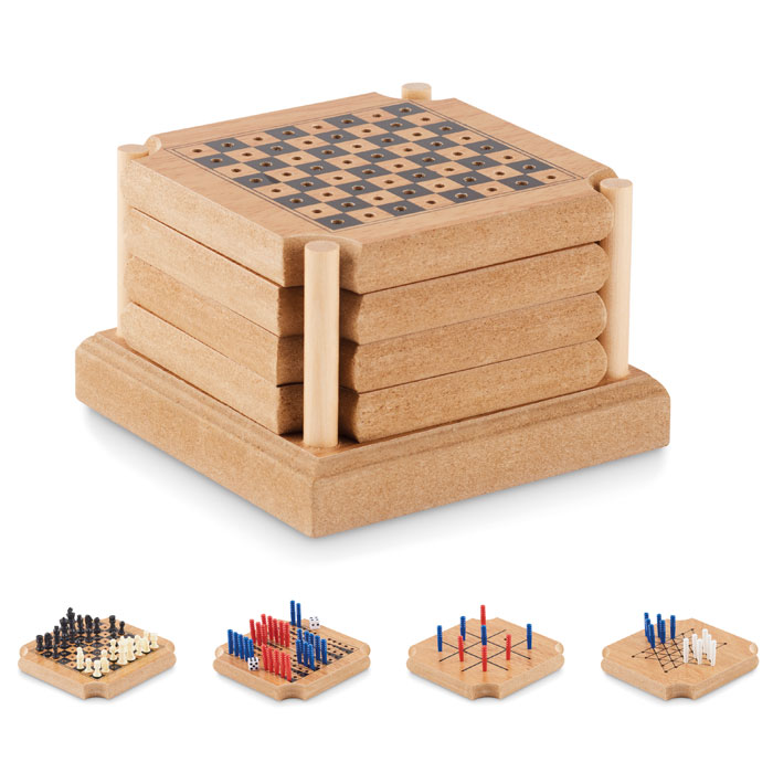 Holz Untersetzer-Set mit Spielen mit Namensgravur