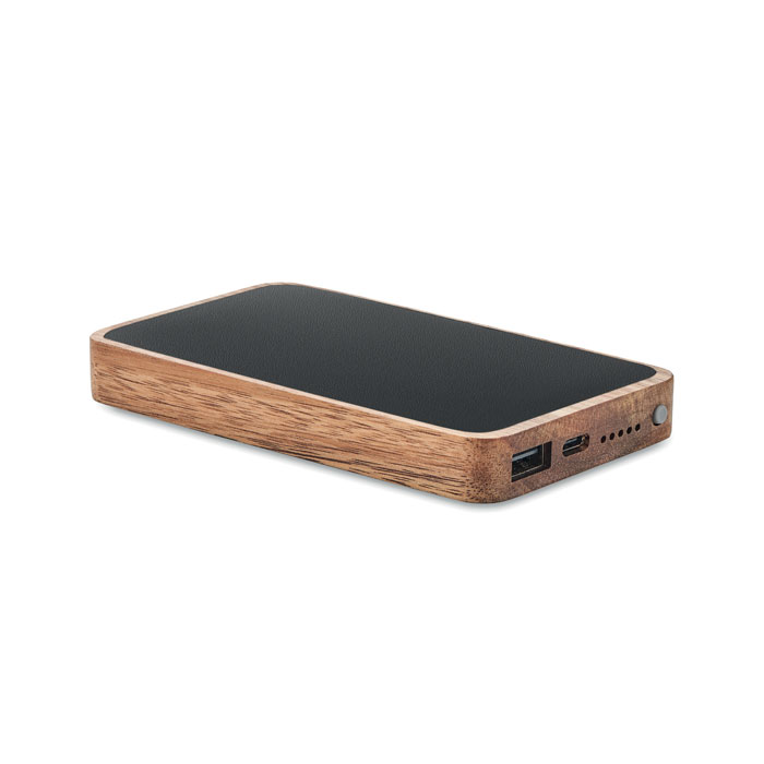 Kabellose Powerbank aus Holz 4000 mAh mit Namensgravur