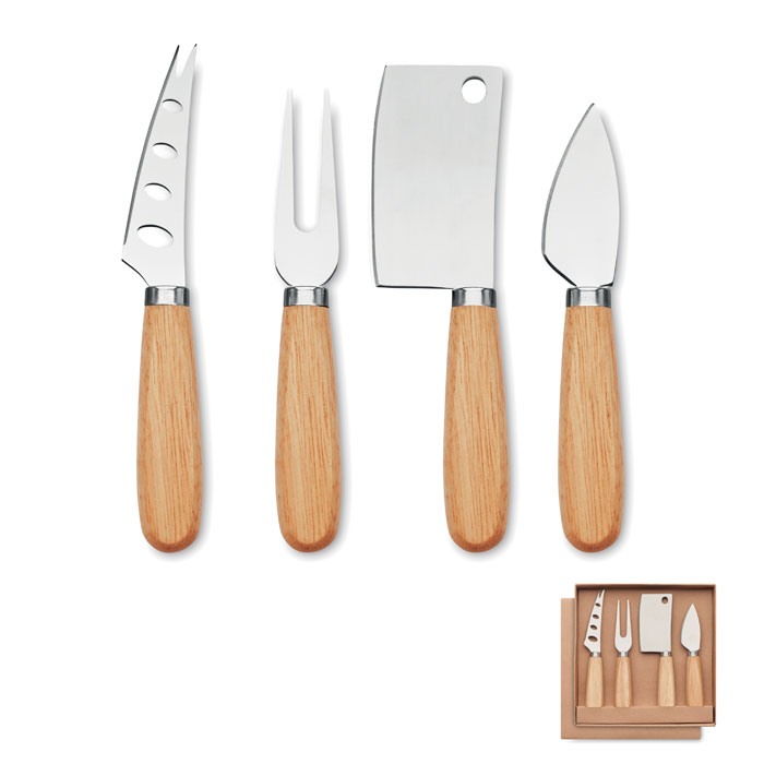 Käsemesser-Set aus Holz mit Namensgravur